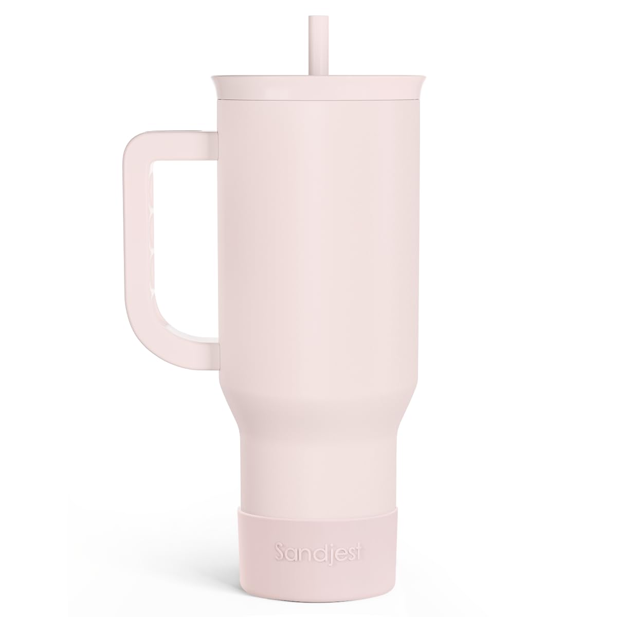 Floral Tumbler with Handle 40oz, Stainless Steel Insulated Tumblers Coffee Travel Mug Cup with Straw, Flower Coffee Cup Gifts for Women Girls, Gift for Her on Christmas Birthday Mothers Day