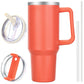 40 oz Tumbler with Handle and Flip Straw Lid, Vacuum Insulated Leak Proof Double Walled Stainless Steel Travel Mug Tumblers, Maintains Cold Ice and Heat for Hours(Leopard Brown Tumbler)
