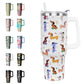 Leopard Tumbler Cheetah Tumbler 40 oz Leopard Print Gifts for Women Cute Cups Coffee Travel Mug with Handle Leak Proof Insulated Cheetah Lover Decor Stuff