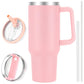 40 oz Tumbler with Handle and Flip Straw Lid, Vacuum Insulated Leak Proof Double Walled Stainless Steel Travel Mug Tumblers, Maintains Cold Ice and Heat for Hours(Leopard Brown Tumbler)