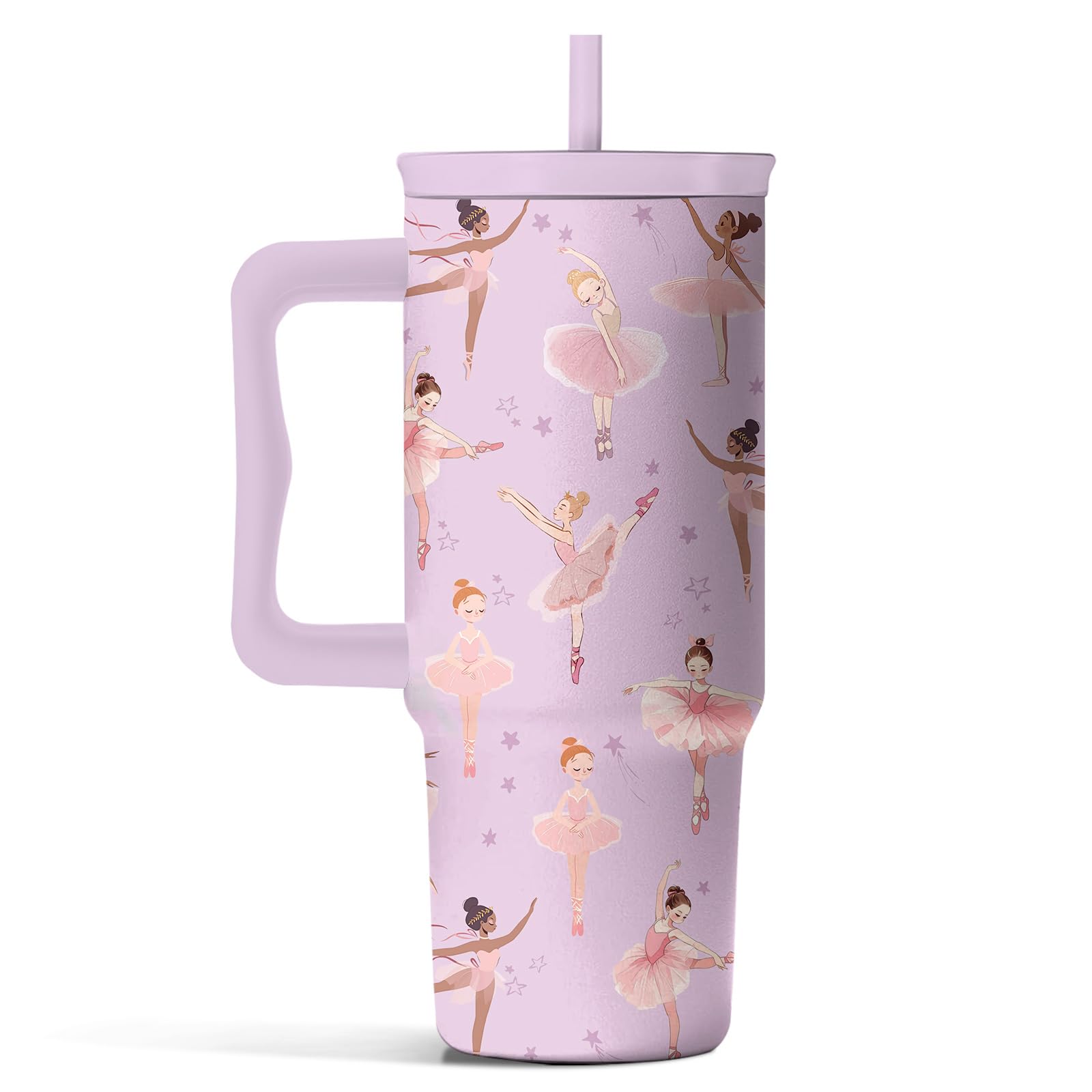 Leopard Print Tumbler 40oz with Handle and Straw - Animal Print Coffee Cup for Women, Wild Print Travel Mug, Insulated Spill Proof Cup, Cute Water Bottle