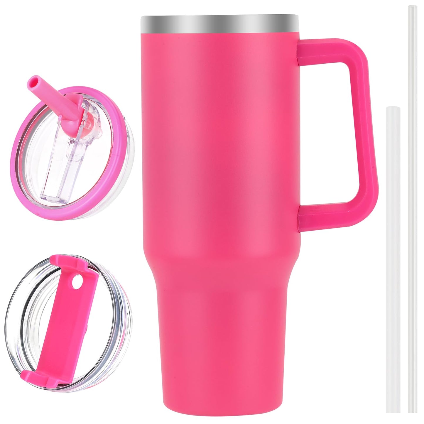 40 oz Tumbler with Handle and Flip Straw Lid, Vacuum Insulated Leak Proof Double Walled Stainless Steel Travel Mug Tumblers, Maintains Cold Ice and Heat for Hours(Leopard Brown Tumbler)