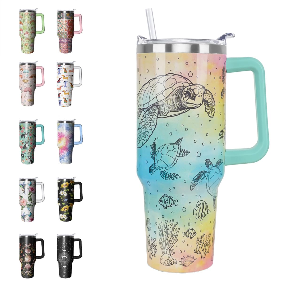 Leopard Tumbler Cheetah Tumbler 40 oz Leopard Print Gifts for Women Cute Cups Coffee Travel Mug with Handle Leak Proof Insulated Cheetah Lover Decor Stuff
