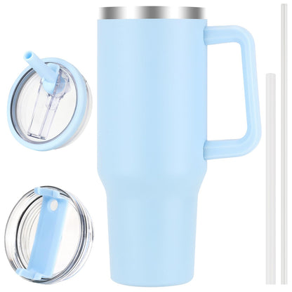 40 oz Tumbler with Handle and Flip Straw Lid, Vacuum Insulated Leak Proof Double Walled Stainless Steel Travel Mug Tumblers, Maintains Cold Ice and Heat for Hours(Leopard Brown Tumbler)