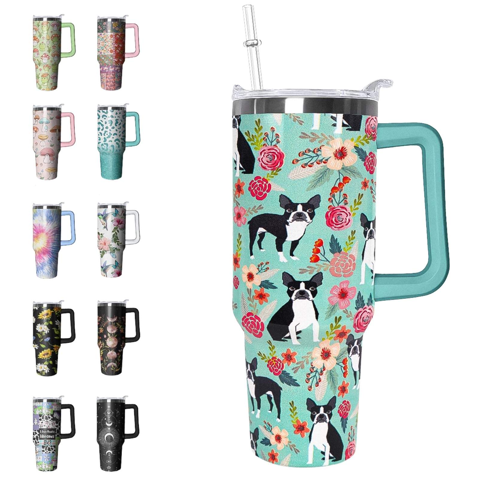 Leopard Tumbler Cheetah Tumbler 40 oz Leopard Print Gifts for Women Cute Cups Coffee Travel Mug with Handle Leak Proof Insulated Cheetah Lover Decor Stuff