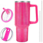 40 oz Tumbler with Handle and Flip Straw Lid, Vacuum Insulated Leak Proof Double Walled Stainless Steel Travel Mug Tumblers, Maintains Cold Ice and Heat for Hours(Leopard Brown Tumbler)