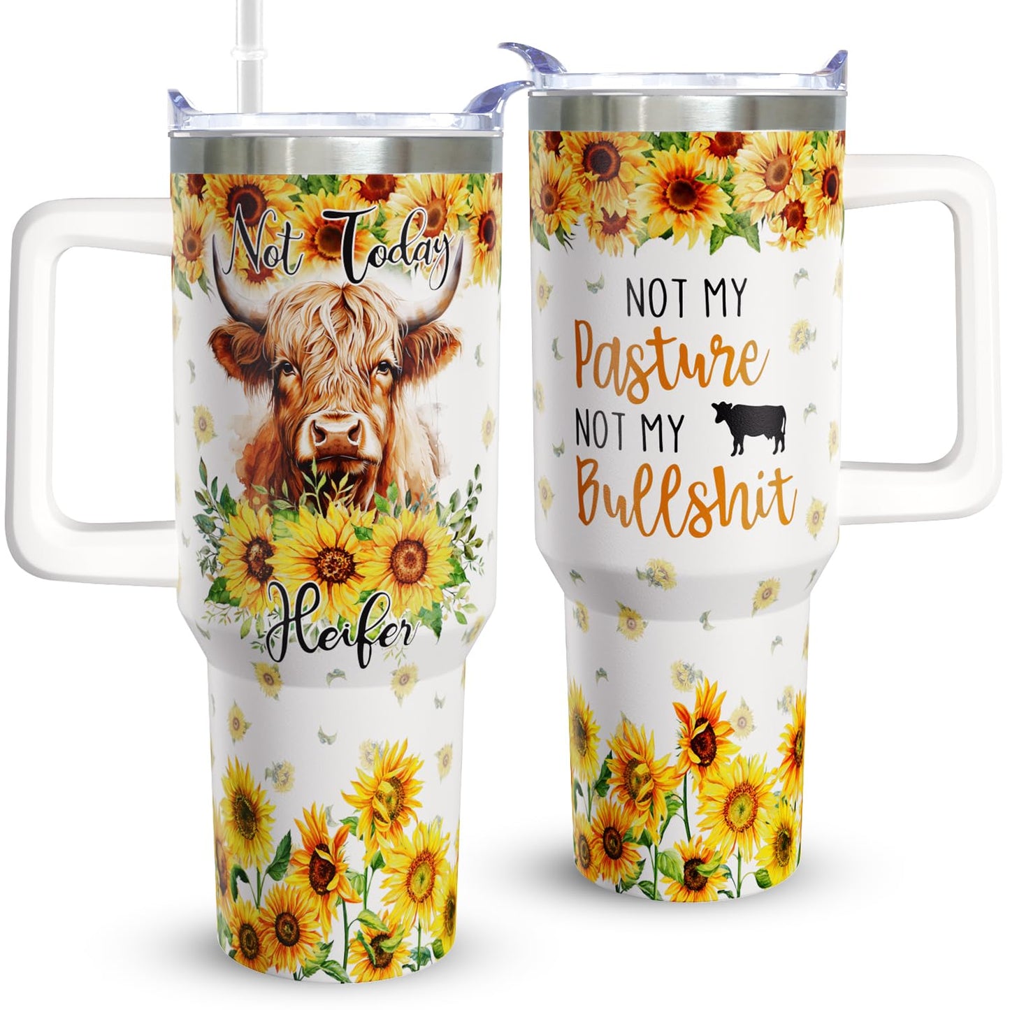 40 oz Corgi Tumbler with Handle Corgi Gifts for Women Insulated Stainless Steel Coffee Cup with Straw Travel Mug with Lid Water Bottle For Kids