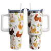 40 oz Corgi Tumbler with Handle Corgi Gifts for Women Insulated Stainless Steel Coffee Cup with Straw Travel Mug with Lid Water Bottle For Kids