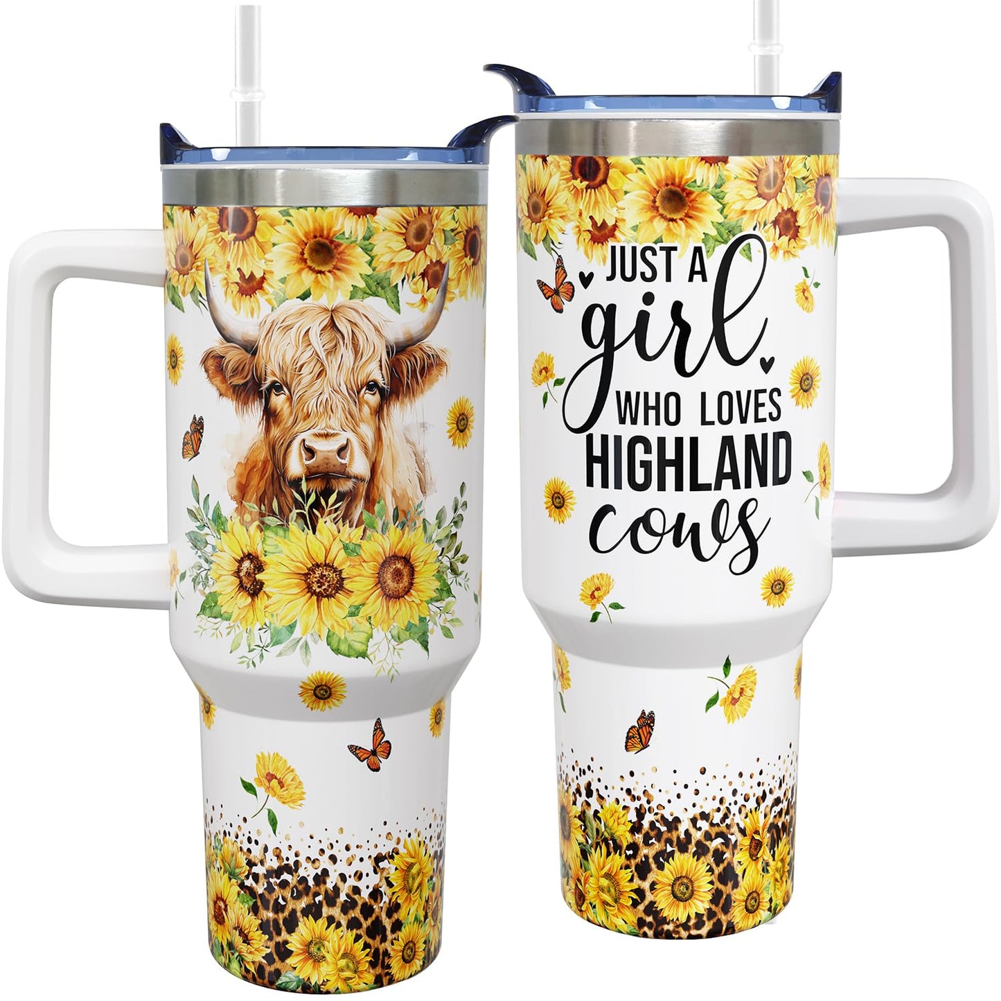 40 oz Corgi Tumbler with Handle Corgi Gifts for Women Insulated Stainless Steel Coffee Cup with Straw Travel Mug with Lid Water Bottle For Kids