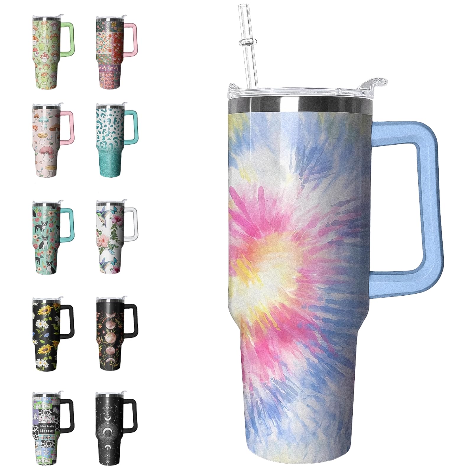 Leopard Tumbler Cheetah Tumbler 40 oz Leopard Print Gifts for Women Cute Cups Coffee Travel Mug with Handle Leak Proof Insulated Cheetah Lover Decor Stuff