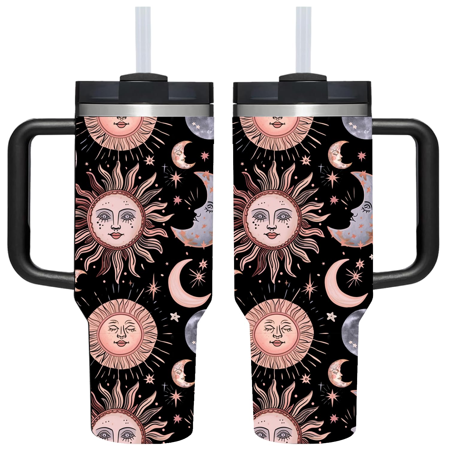 AMZUShome 40 OZ Paw Tumbler with Handle.Dog Cat Lover Paw Gifts.Unique Birthday Christmas Gifts for Dog Cat Paws Lover.Personalized 40 OZ Paws Tumbler Gifts for Women Men.