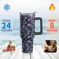 40oz Halloween Gothic Tumbler with Handle and Straw, Goth Skull Stainless Steel Insulated Cup Water Bottle, Halloween Holiday Gifts for Women Men (1PC)