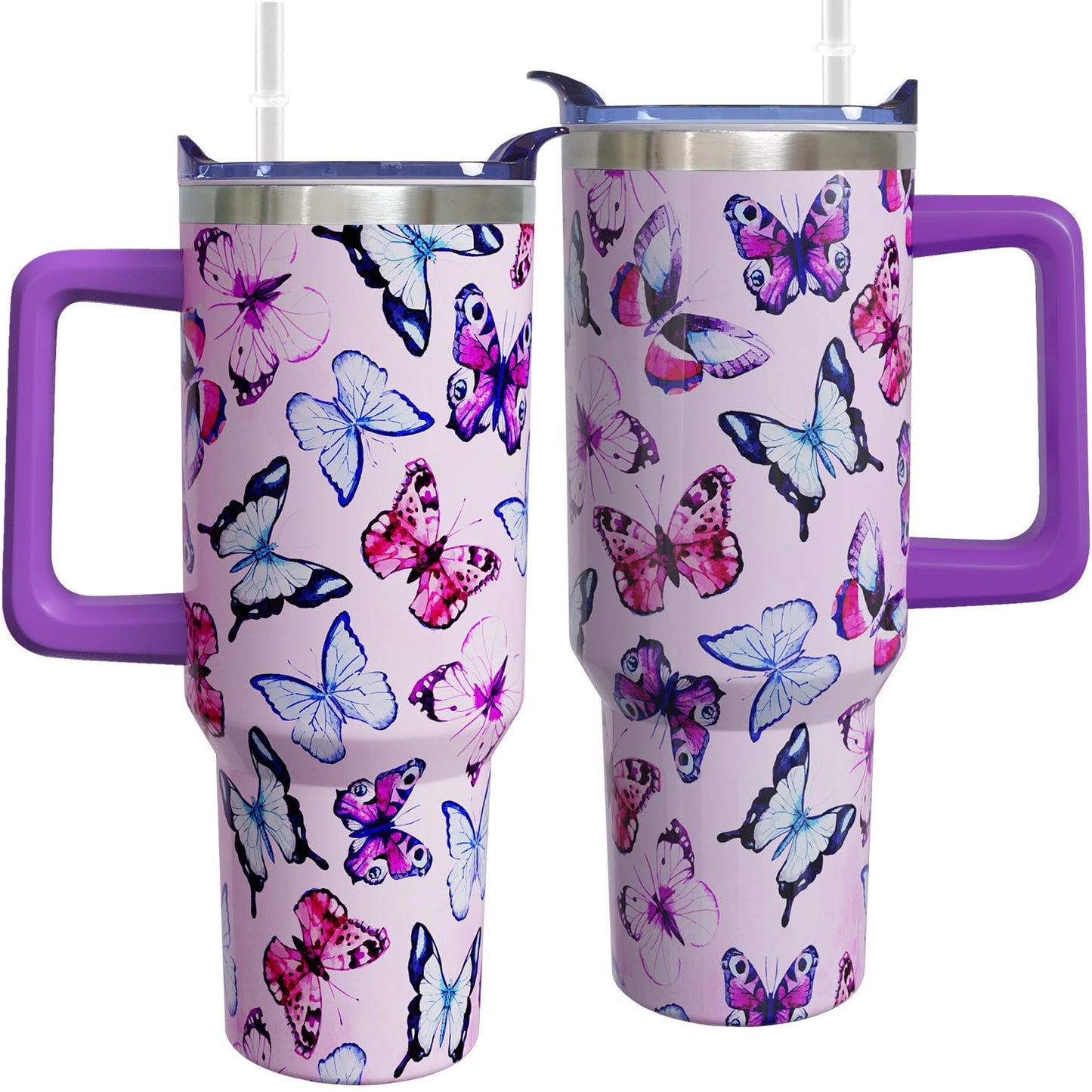 40 oz Corgi Tumbler with Handle Corgi Gifts for Women Insulated Stainless Steel Coffee Cup with Straw Travel Mug with Lid Water Bottle For Kids