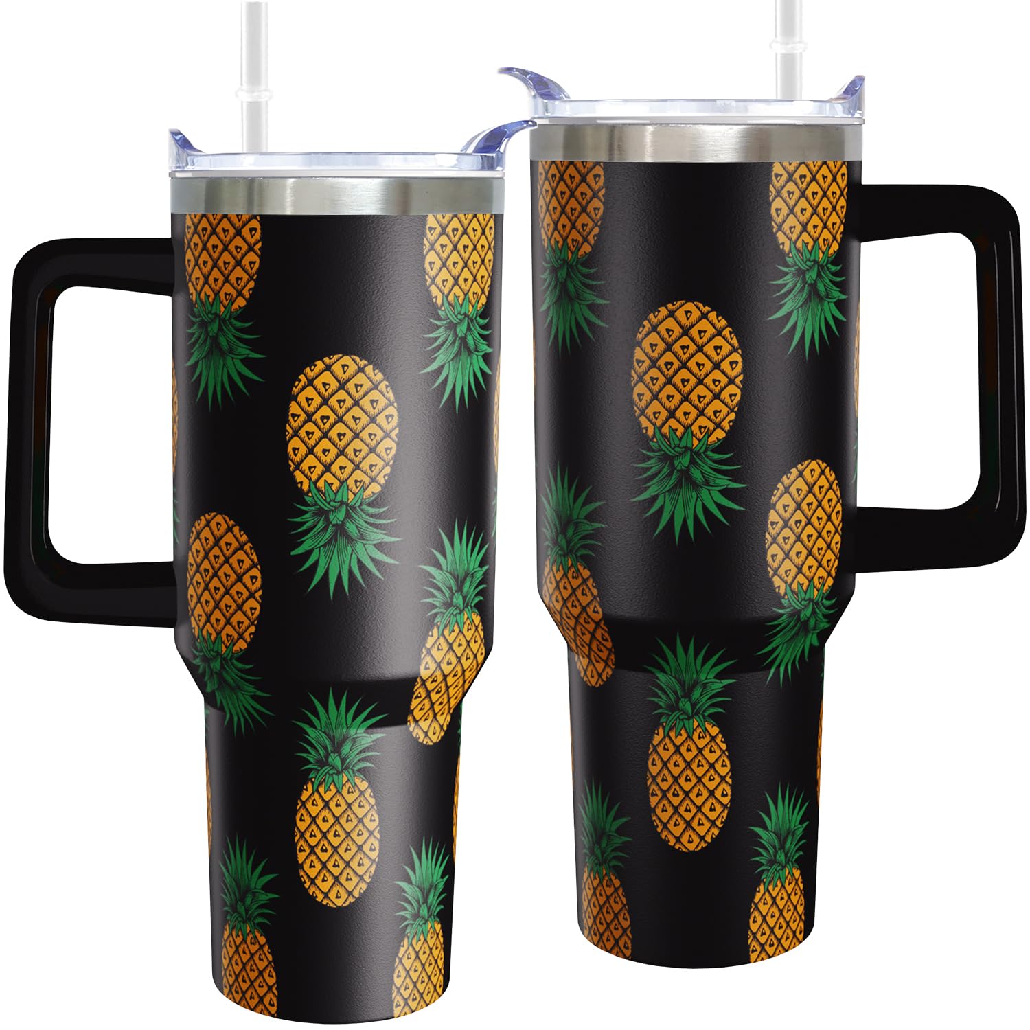 40 oz Corgi Tumbler with Handle Corgi Gifts for Women Insulated Stainless Steel Coffee Cup with Straw Travel Mug with Lid Water Bottle For Kids