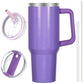 40 oz Tumbler with Handle and Flip Straw Lid, Vacuum Insulated Leak Proof Double Walled Stainless Steel Travel Mug Tumblers, Maintains Cold Ice and Heat for Hours(Leopard Brown Tumbler)