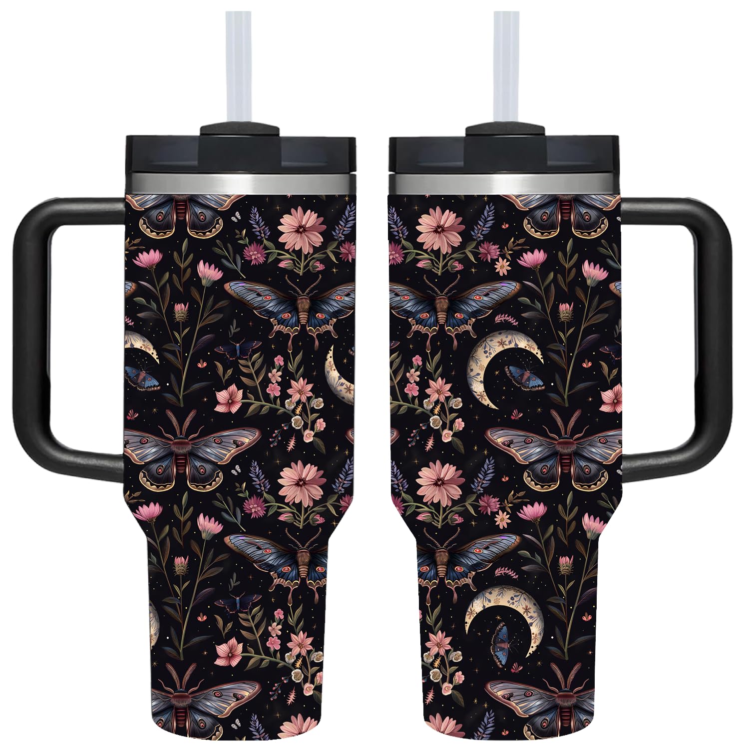 AMZUShome 40 OZ Paw Tumbler with Handle.Dog Cat Lover Paw Gifts.Unique Birthday Christmas Gifts for Dog Cat Paws Lover.Personalized 40 OZ Paws Tumbler Gifts for Women Men.