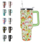 Leopard Tumbler Cheetah Tumbler 40 oz Leopard Print Gifts for Women Cute Cups Coffee Travel Mug with Handle Leak Proof Insulated Cheetah Lover Decor Stuff