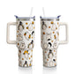 40oz Halloween Gothic Tumbler with Handle and Straw, Goth Skull Stainless Steel Insulated Cup Water Bottle, Halloween Holiday Gifts for Women Men (1PC)