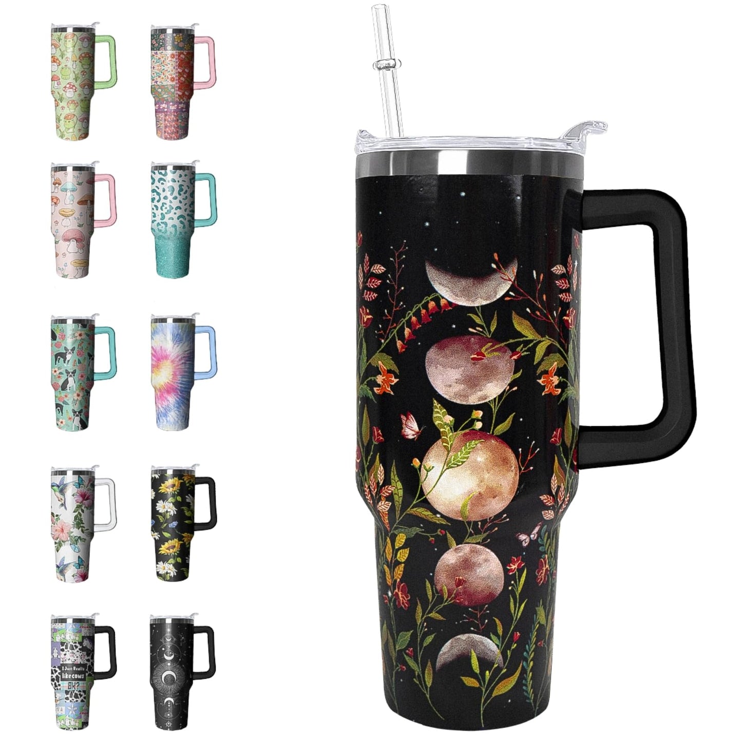 Leopard Tumbler Cheetah Tumbler 40 oz Leopard Print Gifts for Women Cute Cups Coffee Travel Mug with Handle Leak Proof Insulated Cheetah Lover Decor Stuff