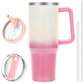 40 oz Tumbler with Handle and Flip Straw Lid, Vacuum Insulated Leak Proof Double Walled Stainless Steel Travel Mug Tumblers, Maintains Cold Ice and Heat for Hours(Leopard Brown Tumbler)