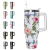 Leopard Tumbler Cheetah Tumbler 40 oz Leopard Print Gifts for Women Cute Cups Coffee Travel Mug with Handle Leak Proof Insulated Cheetah Lover Decor Stuff