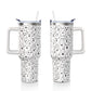 40oz Halloween Gothic Tumbler with Handle and Straw, Goth Skull Stainless Steel Insulated Cup Water Bottle, Halloween Holiday Gifts for Women Men (1PC)