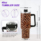 40 oz Tumbler with Handle and Flip Straw Lid, Vacuum Insulated Leak Proof Double Walled Stainless Steel Travel Mug Tumblers, Maintains Cold Ice and Heat for Hours(Leopard Brown Tumbler)