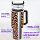 40 oz Tumbler with Handle and Flip Straw Lid, Vacuum Insulated Leak Proof Double Walled Stainless Steel Travel Mug Tumblers, Maintains Cold Ice and Heat for Hours(Leopard Brown Tumbler)