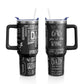 40oz Halloween Gothic Tumbler with Handle and Straw, Goth Skull Stainless Steel Insulated Cup Water Bottle, Halloween Holiday Gifts for Women Men (1PC)