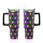 40oz Halloween Gothic Tumbler with Handle and Straw, Goth Skull Stainless Steel Insulated Cup Water Bottle, Halloween Holiday Gifts for Women Men (1PC)