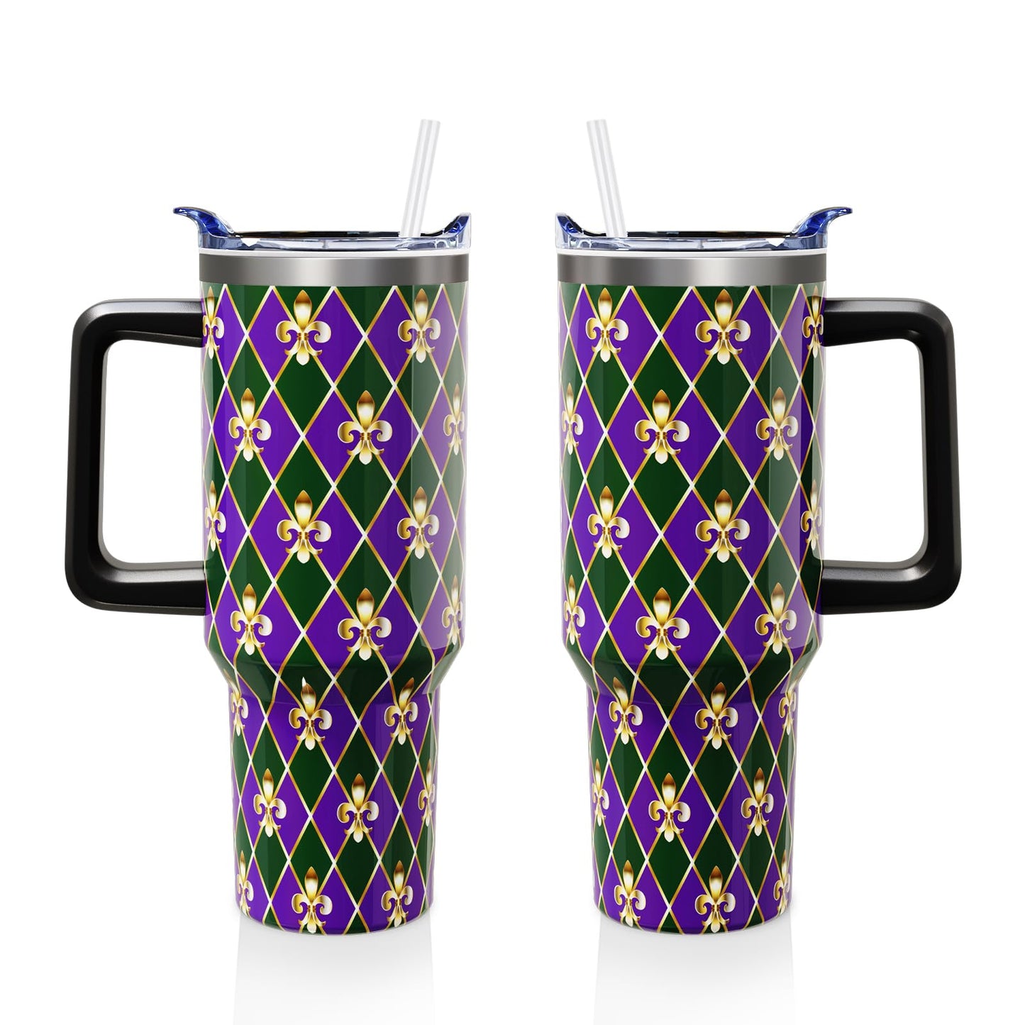 40oz Halloween Gothic Tumbler with Handle and Straw, Goth Skull Stainless Steel Insulated Cup Water Bottle, Halloween Holiday Gifts for Women Men (1PC)