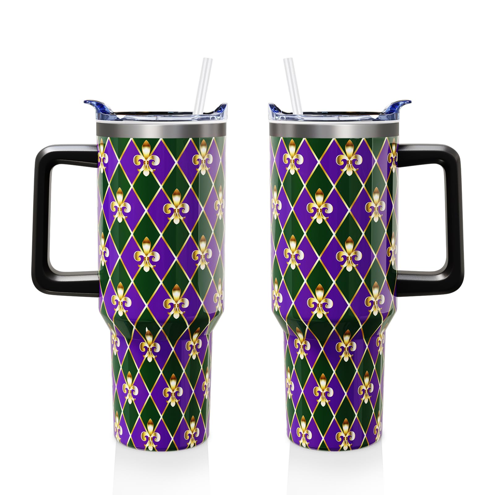 40oz Halloween Gothic Tumbler with Handle and Straw, Goth Skull Stainless Steel Insulated Cup Water Bottle, Halloween Holiday Gifts for Women Men (1PC)
