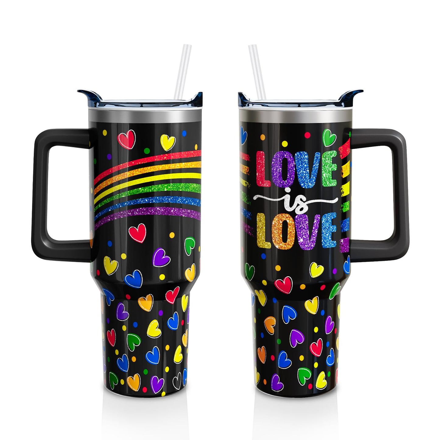 40oz Halloween Gothic Tumbler with Handle and Straw, Goth Skull Stainless Steel Insulated Cup Water Bottle, Halloween Holiday Gifts for Women Men (1PC)