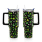 40oz Halloween Gothic Tumbler with Handle and Straw, Goth Skull Stainless Steel Insulated Cup Water Bottle, Halloween Holiday Gifts for Women Men (1PC)