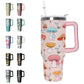 Leopard Tumbler Cheetah Tumbler 40 oz Leopard Print Gifts for Women Cute Cups Coffee Travel Mug with Handle Leak Proof Insulated Cheetah Lover Decor Stuff