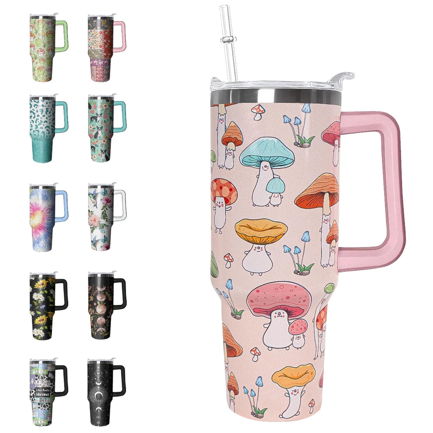 Leopard Tumbler Cheetah Tumbler 40 oz Leopard Print Gifts for Women Cute Cups Coffee Travel Mug with Handle Leak Proof Insulated Cheetah Lover Decor Stuff