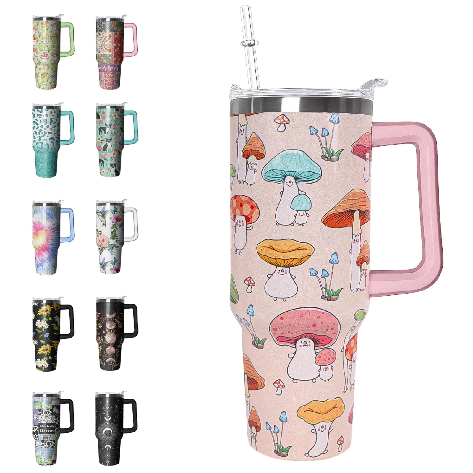 Leopard Tumbler Cheetah Tumbler 40 oz Leopard Print Gifts for Women Cute Cups Coffee Travel Mug with Handle Leak Proof Insulated Cheetah Lover Decor Stuff