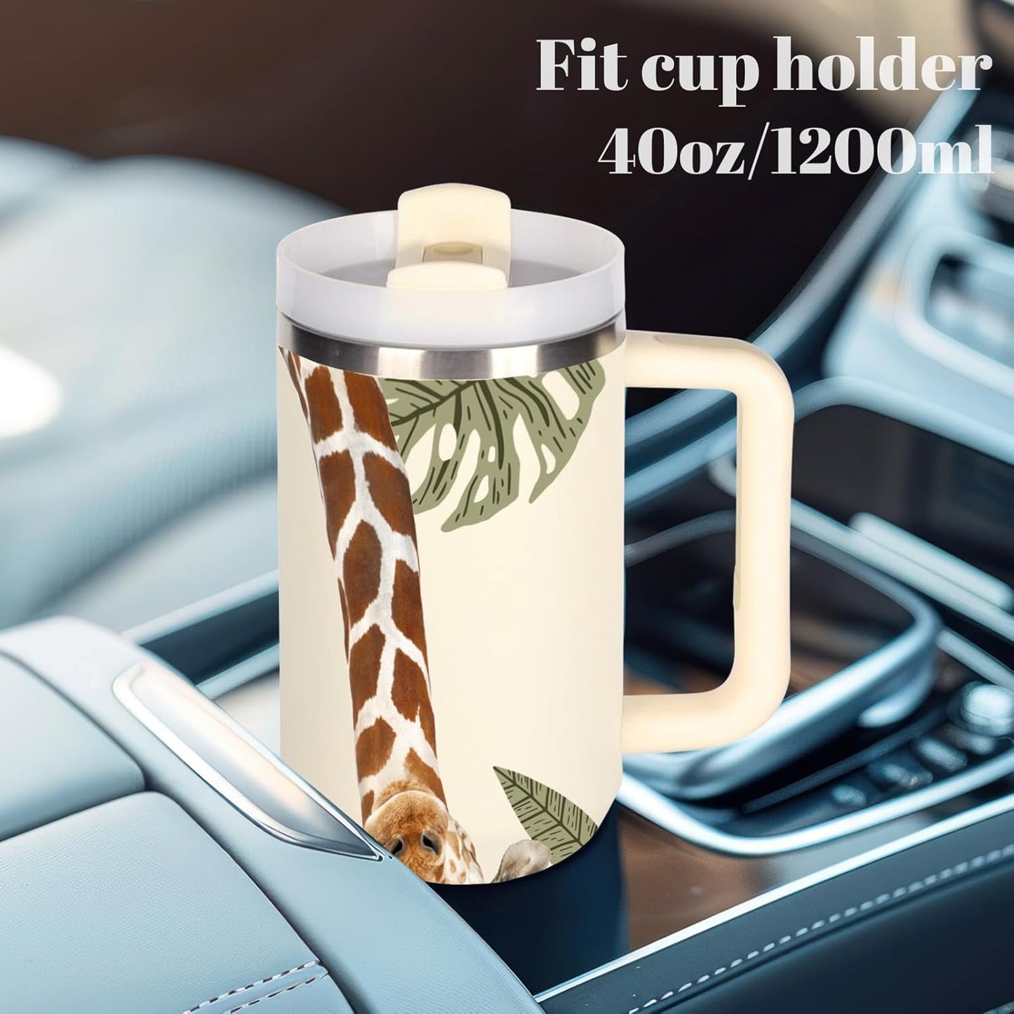 momocici 40oz Giraffe Tumbler with Handle Gifts for Women.Giraffe Lover Cups Tumbler Gifts for Women.40 oz Birthday Christmas Giraffe Cup Tumblers for Giraffes Lover.