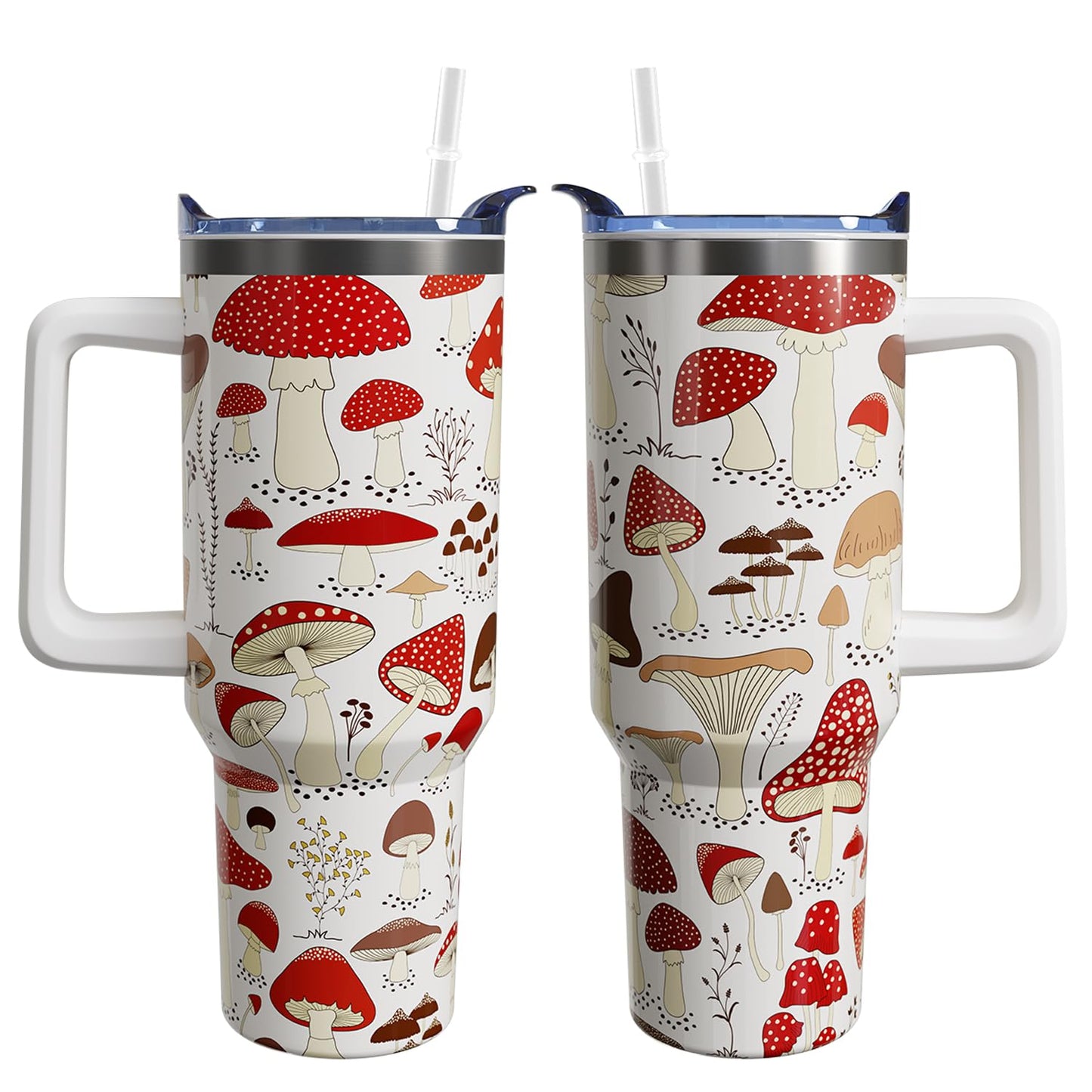 40 oz Corgi Tumbler with Handle Corgi Gifts for Women Insulated Stainless Steel Coffee Cup with Straw Travel Mug with Lid Water Bottle For Kids