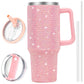 40 oz Tumbler with Handle and Flip Straw Lid, Vacuum Insulated Leak Proof Double Walled Stainless Steel Travel Mug Tumblers, Maintains Cold Ice and Heat for Hours(Leopard Brown Tumbler)