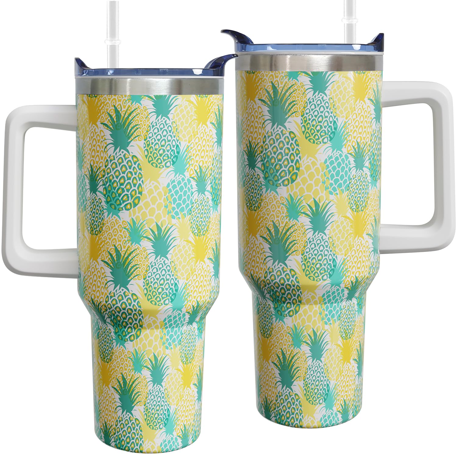 40 oz Corgi Tumbler with Handle Corgi Gifts for Women Insulated Stainless Steel Coffee Cup with Straw Travel Mug with Lid Water Bottle For Kids