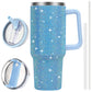 40 oz Tumbler with Handle and Flip Straw Lid, Vacuum Insulated Leak Proof Double Walled Stainless Steel Travel Mug Tumblers, Maintains Cold Ice and Heat for Hours(Leopard Brown Tumbler)