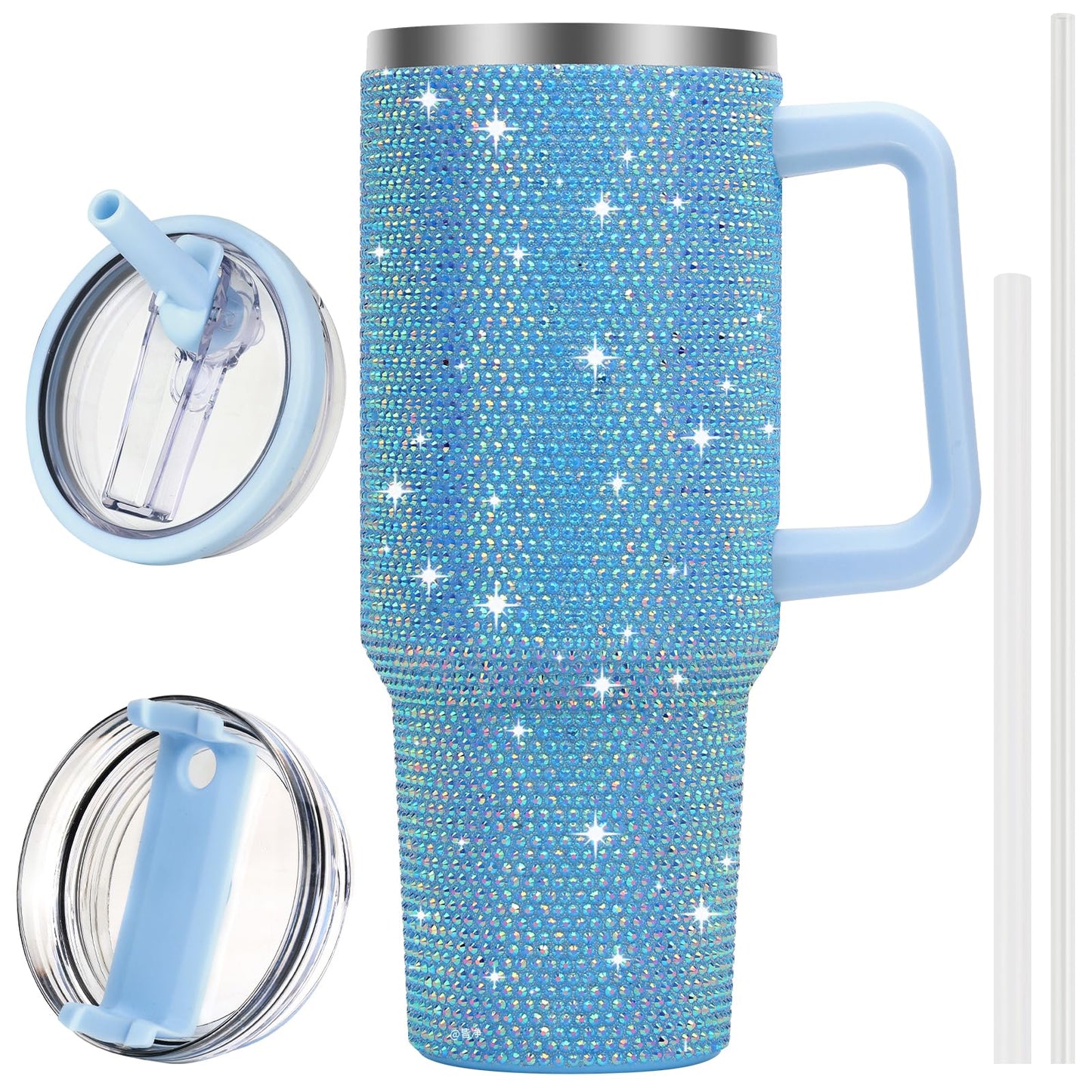 40 oz Tumbler with Handle and Flip Straw Lid, Vacuum Insulated Leak Proof Double Walled Stainless Steel Travel Mug Tumblers, Maintains Cold Ice and Heat for Hours(Leopard Brown Tumbler)